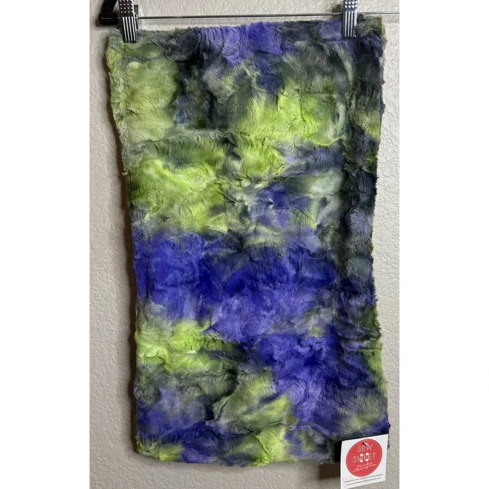Sew Sweet Minky Designs Pillow Case Cover 12x21 Purple Green Tie Dye Plush NEW